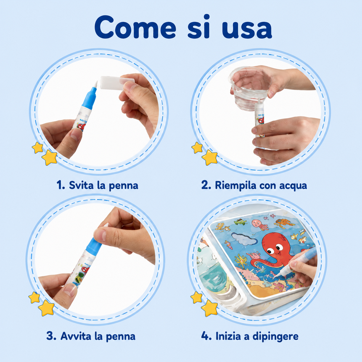 Libro Mágico para Colorear con Agua – Reutilizable 