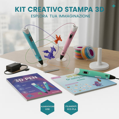 Kit Completo de Bolígrafo 3D - Filamento de 12 Colores ✅